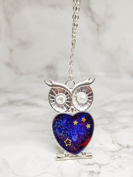 Galaxy Space Owl Pendant Necklace 2 (Galaxy Owls Collection)