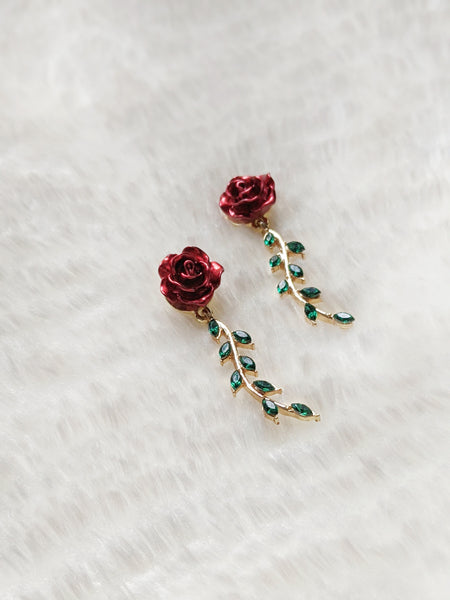 'Hazel' Rose Earrings (Princess Collection)