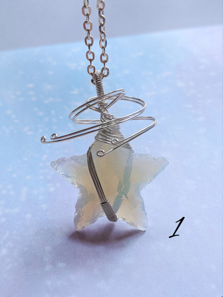 Spiral Star Pendant - Opalite (Crystal Pendants Collection)