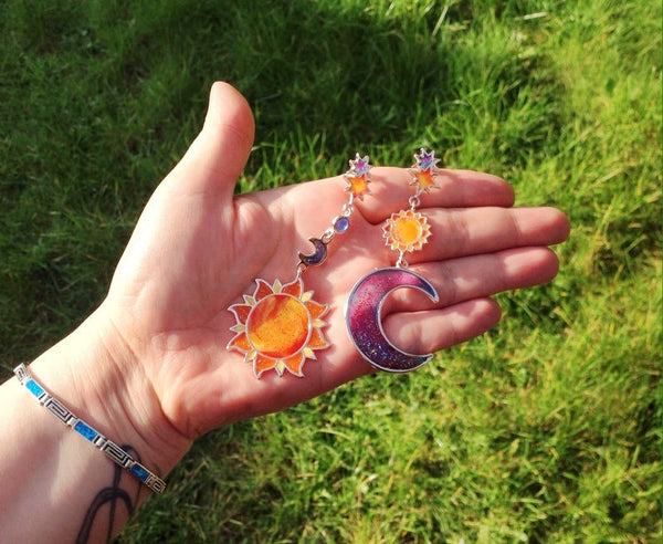 Sun and Moon Mismatch Earrings With Posts (Festival Collection)