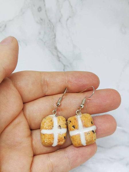 Hot Cross Buns Earrings (Baked Goods Collection)