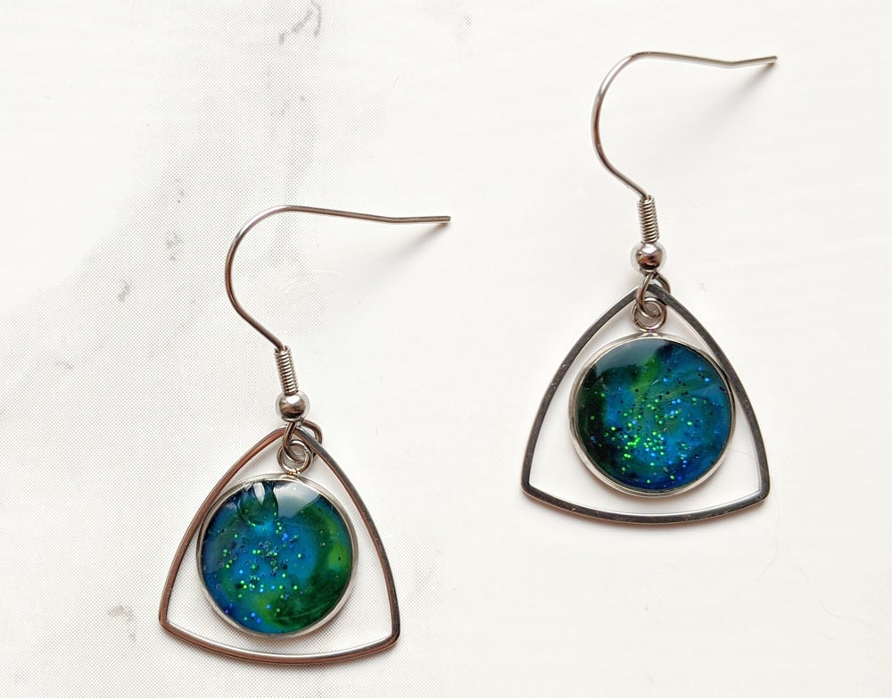 Northern Lights Geometric Earrings 7 (Galaxy Sparkle Collection)