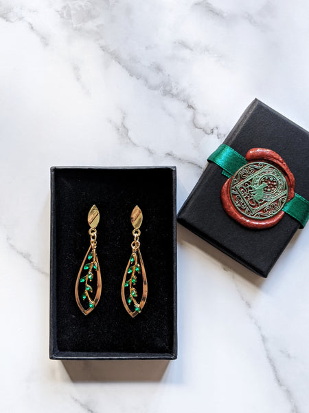 'Jade' Leaves Earrings (Princess Collection)