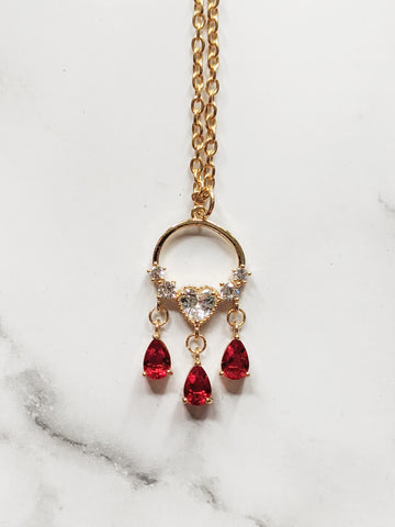 'Rebecca' Heart Chandelier Style Necklace (Princess Collection)