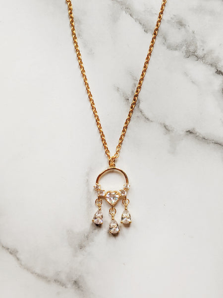 'Rebecca' Heart Chandelier Style Necklace (Princess Collection)