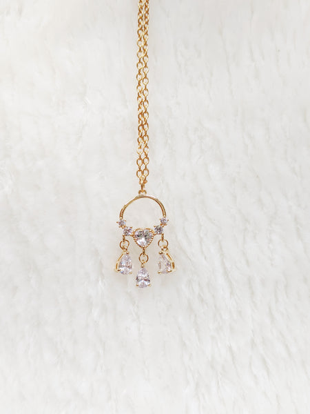 'Rebecca' Heart Chandelier Style Necklace (Princess Collection)