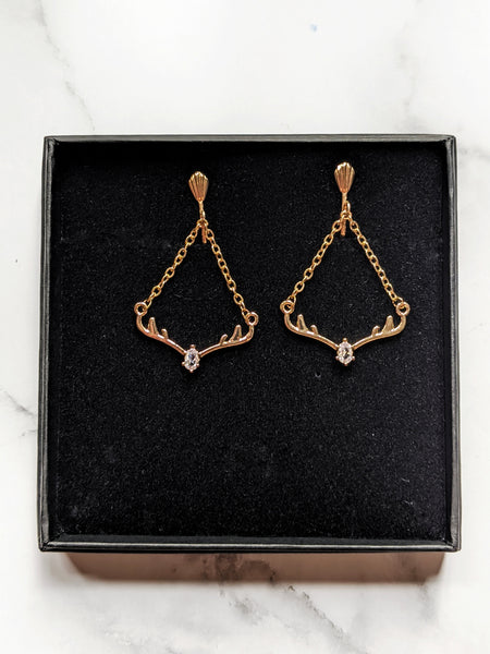 'Rose' Antlers Chandelier Style Earrings (Princess Collection)