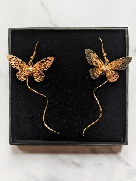 'Max' Butterfly Earrings Gold (Princess Collection)