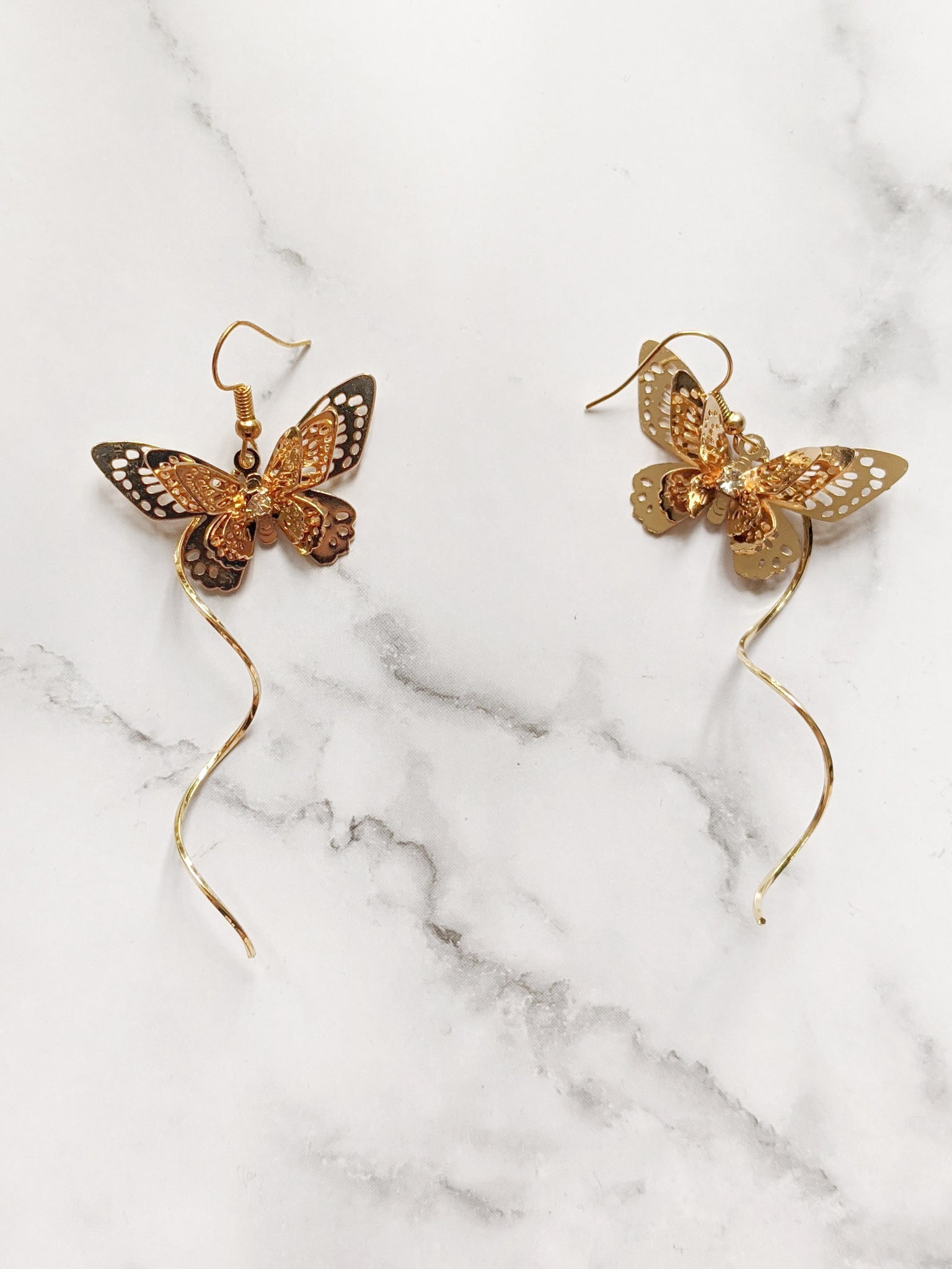 'Max' Butterfly Earrings Gold (Princess Collection)