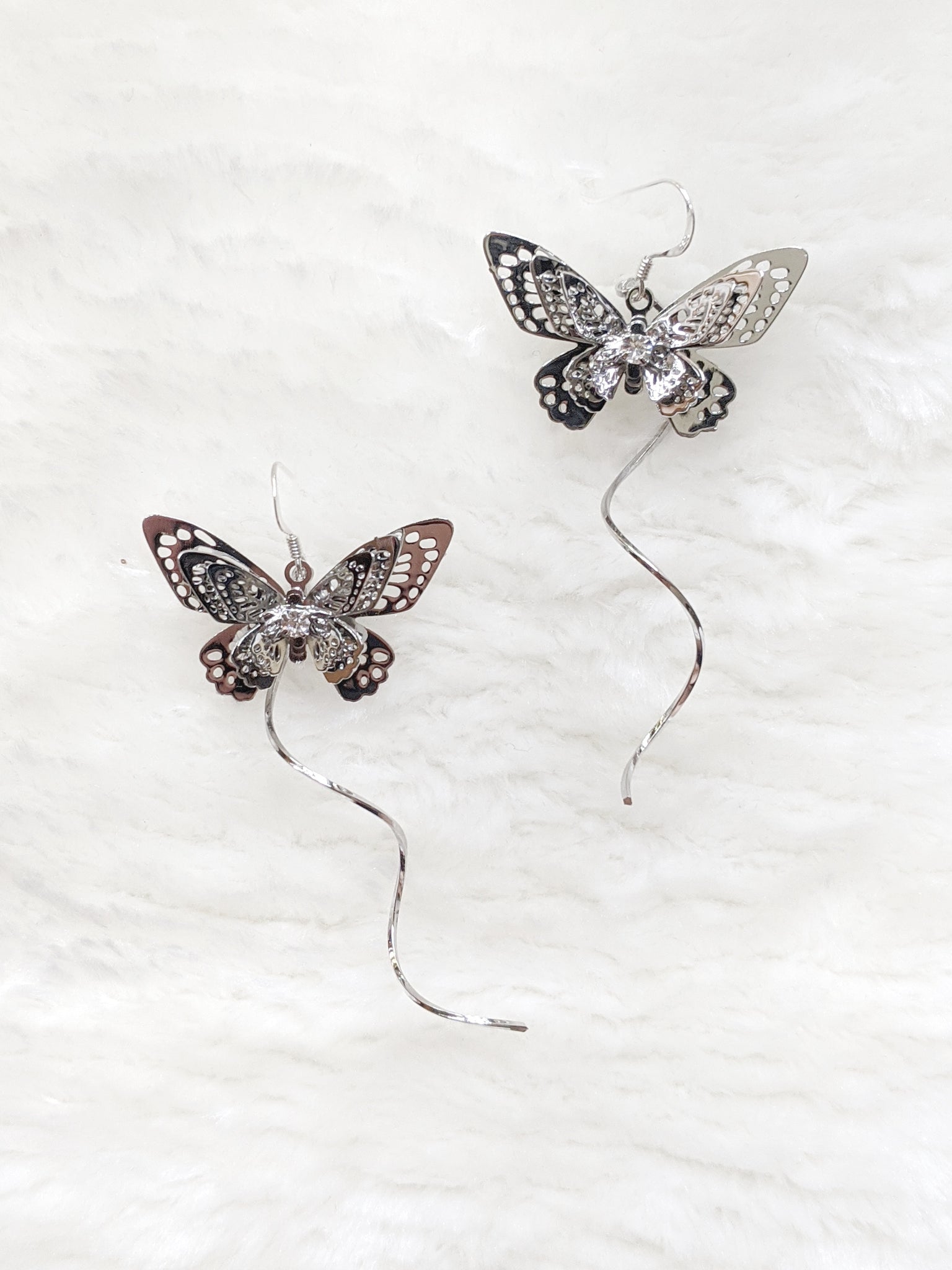 'Max' Butterfly Earrings Silver (Princess Collection)