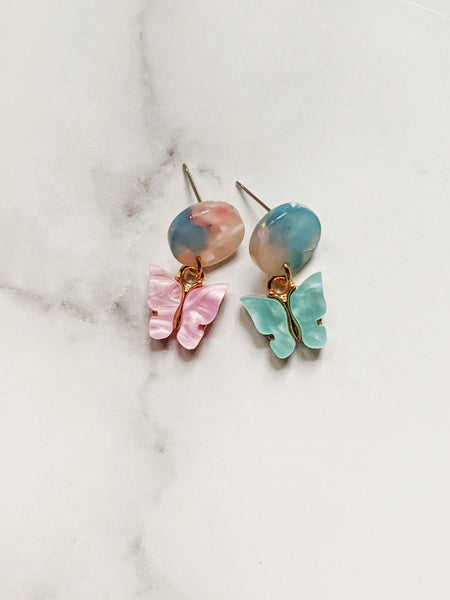 'Arianna' Mismatch Butterfly Earrings (Princess Collection)