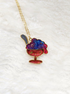 Galaxy  Ice Cream Cup Pendant Necklace (Sweet Treats Collection)