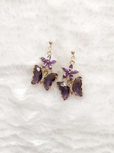 'Selena' Butterfly Flower Earrings, Large (Princess Collection)