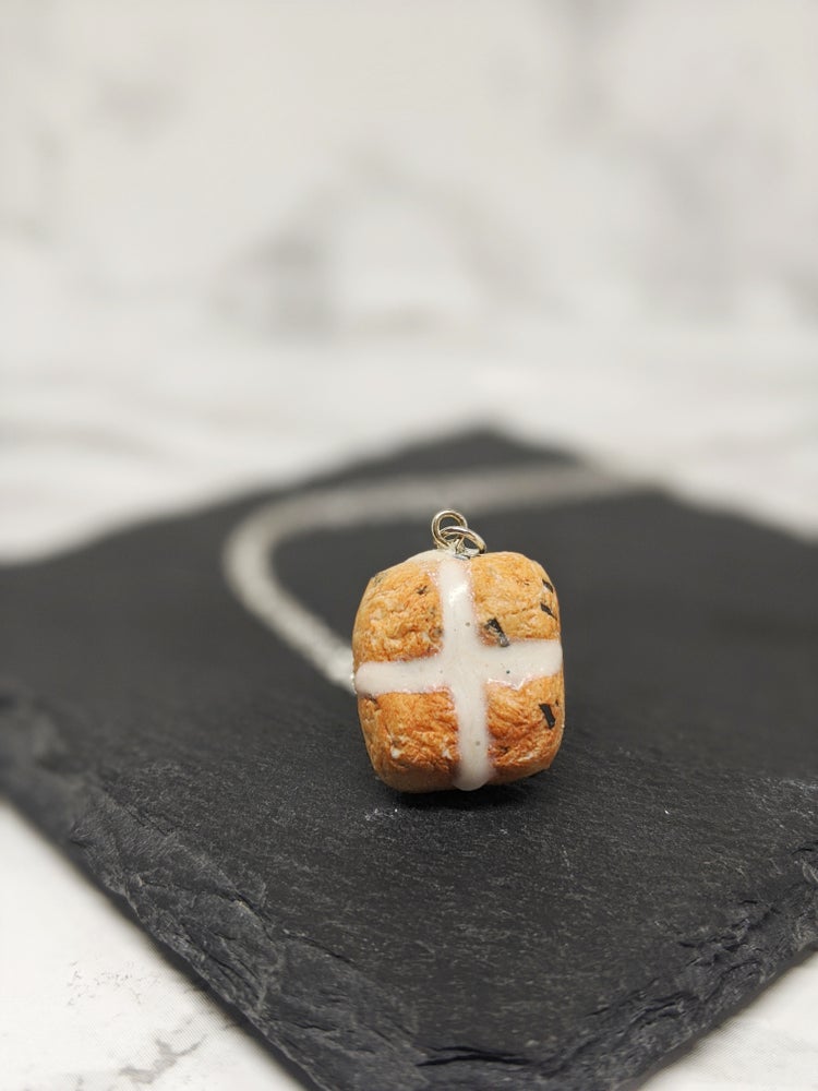 Hot Cross Bun Pendant Necklace (Baked Goods Collection)