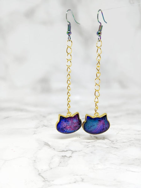 Galaxy Cat Earrings (Halloween Collection)