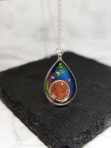 Teardrop Planet Galaxy Necklace (Milky Way Collection)