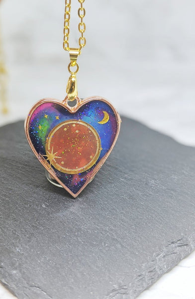 Heart Planet Galaxy Necklace (Milky Way Collection)