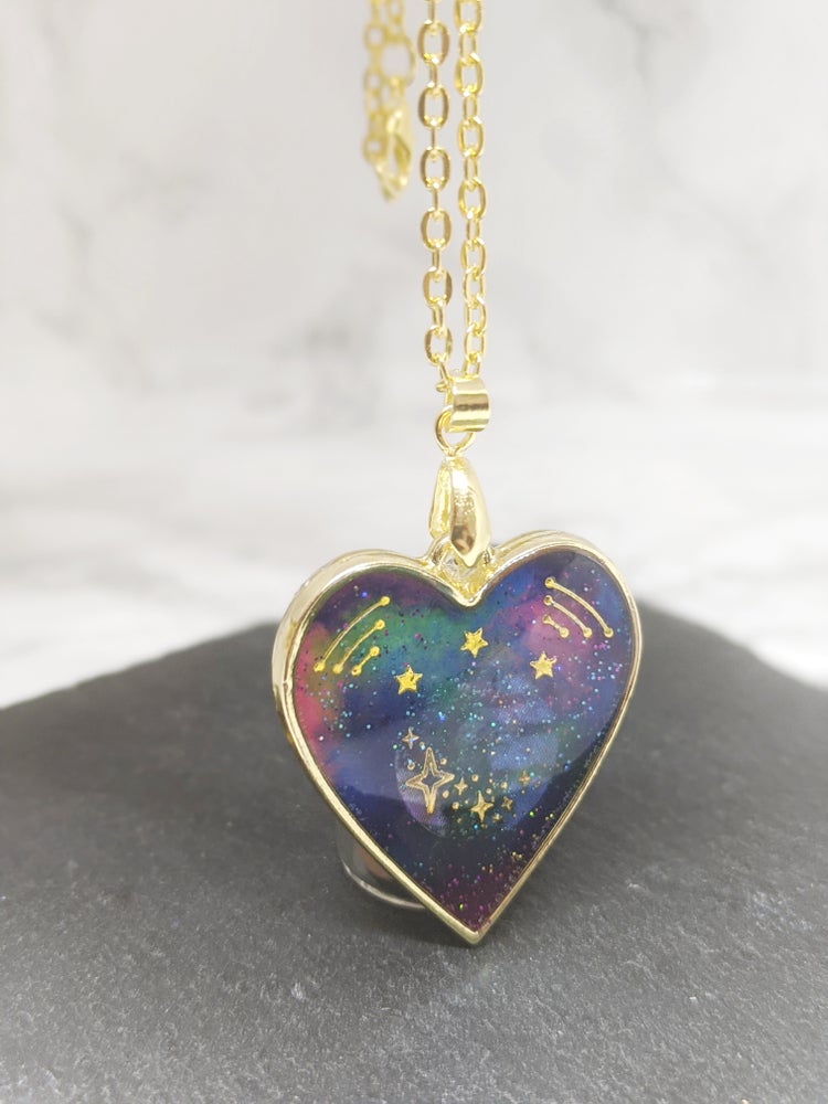 Heart Planet Galaxy Necklace 5 (Milky Way Collection)