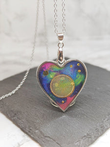 Heart Planet Galaxy Necklace 7 (Milky Way Collection)