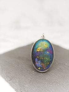 Oval Planet Galaxy Necklace (Milky Way Collection)