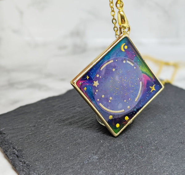 Diamond Planet Galaxy Necklace 5 (Milky Way Collection)