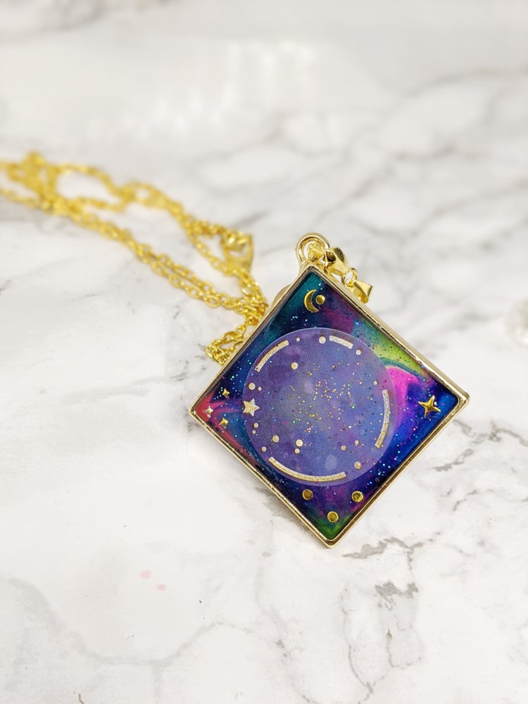 Diamond Planet Galaxy Necklace 5 (Milky Way Collection)