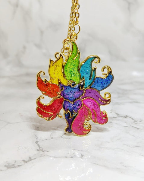 LGBTQ+ Pride Fox Pendant Necklace 2 (Pride Collection)