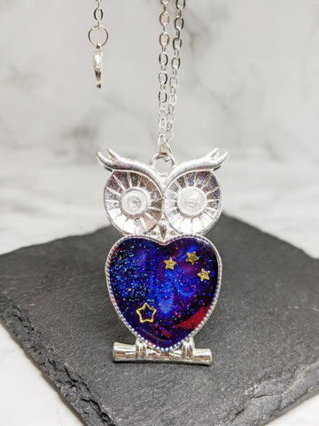 Galaxy Space Owl Pendant Necklace 2 (Galaxy Owls Collection)