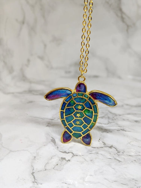 Galaxy Turtle Pendant Necklace (Sea Life Collection)