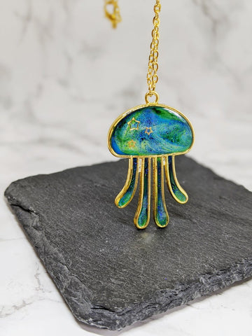 Northern Lights Jellyfish Pendant Necklace (Sea Life Collection)