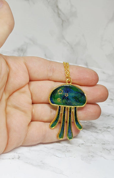 Northern Lights Jellyfish Pendant Necklace (Sea Life Collection)