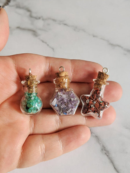 Miniature Crystal Bottle Necklaces (Simple Pleasures Collection)