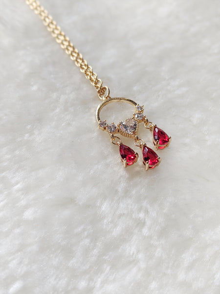 'Rebecca' Heart Chandelier Style Necklace (Princess Collection)