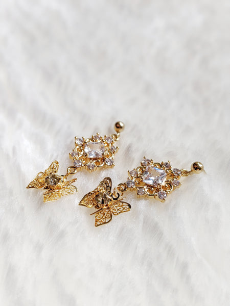 'Teddy' Filigree Butterfly Earrings (Princess Collection)