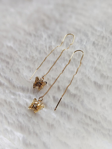 'Teddy' Filigree Butterfy Threader Earrings (Princess Collection)