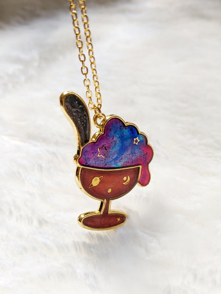 Galaxy  Ice Cream Cup Pendant Necklace (Sweet Treats Collection)