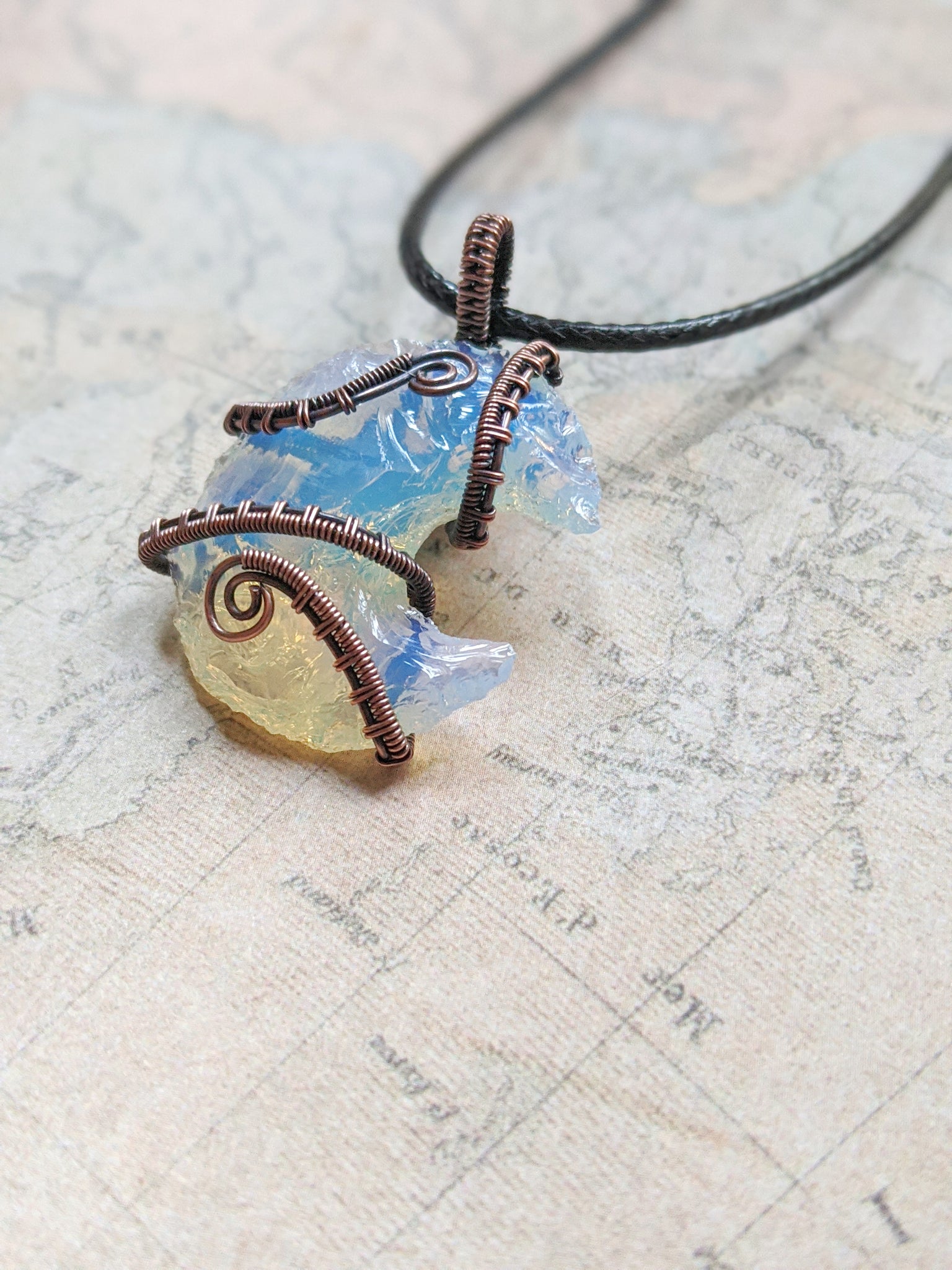 Tentacle Moon - Opalite/Aged Copper (Crystal Pendants Collection)