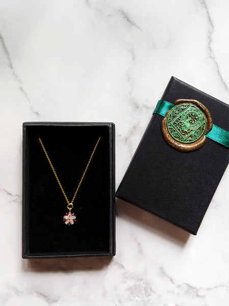 'Raphaella' Pink Flower Necklace (Princess Collection)