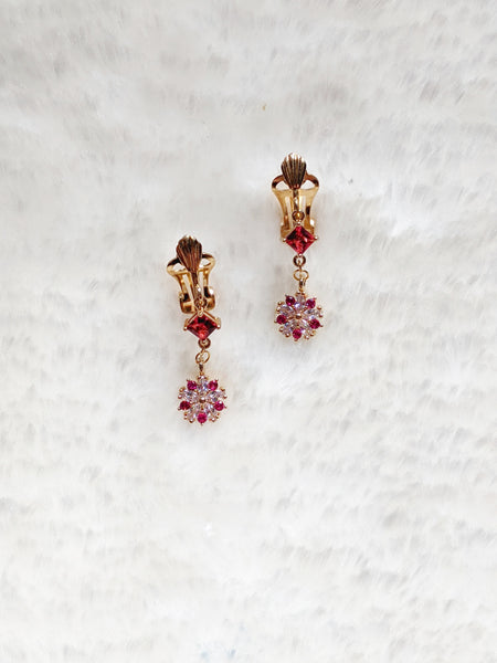 'Raphaella' Pink Flower Earrings (Princess Collection)