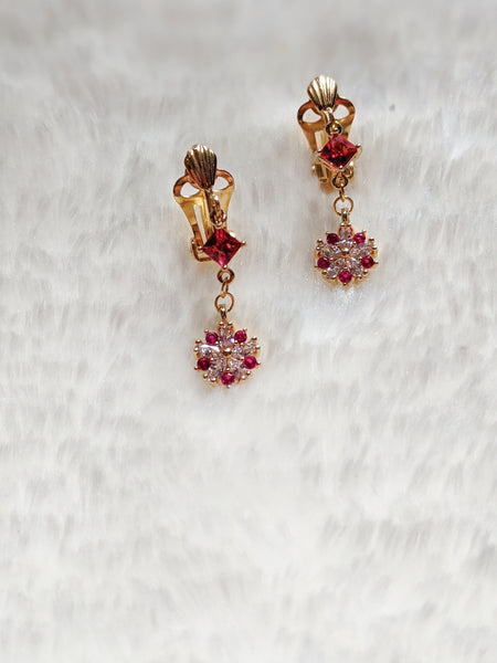 'Raphaella' Pink Flower Earrings (Princess Collection)