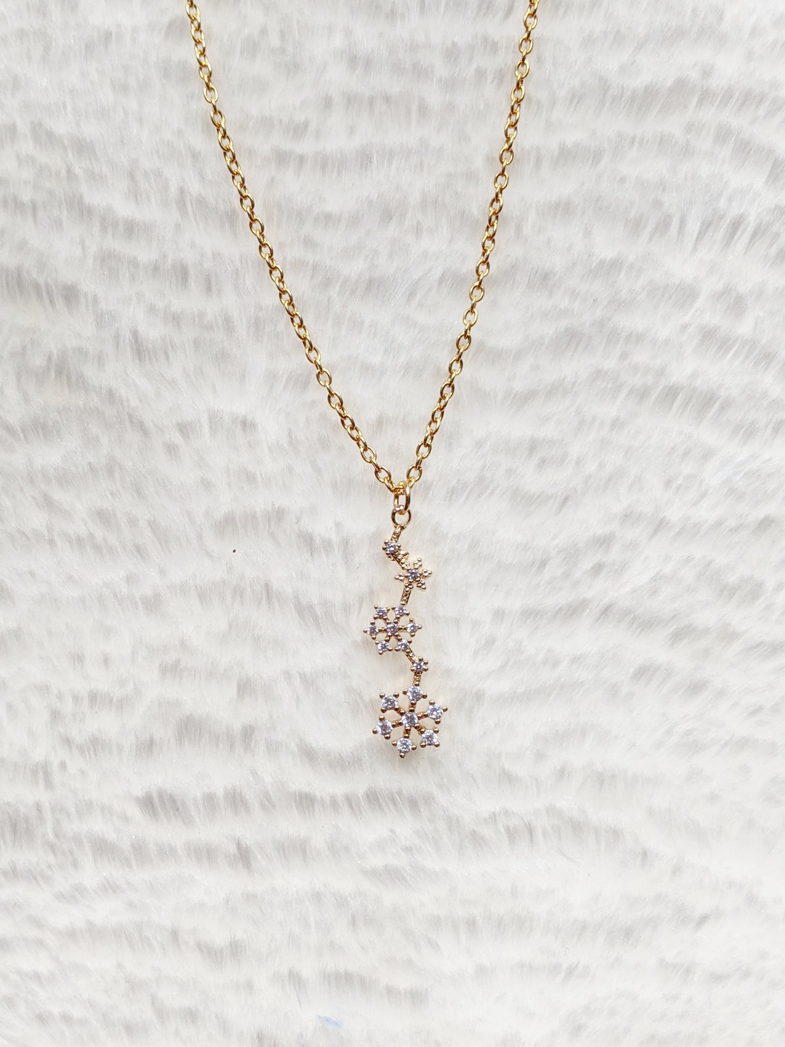'Evelyn' Snowflake Trio Necklace (Princess Collection)