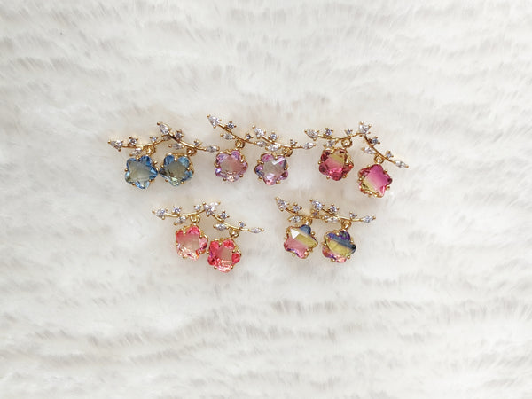'Luna' Apple Earrings - Long Stem (Princess Collection)