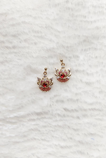 'Ruby' Crown Earrings (Princess Collection)