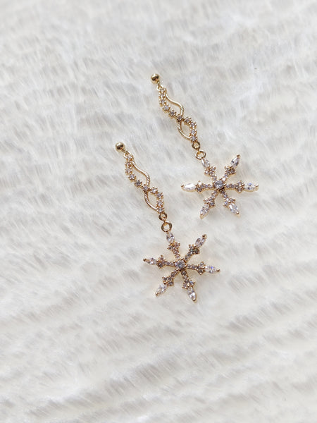 'Lydia' Large Snowflake Earrings (Princess Collection)
