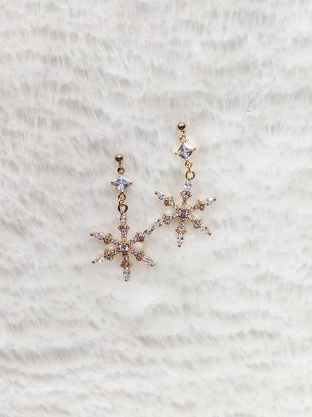 'Morgan' Large Snowflake Earrings (Princess Collection)