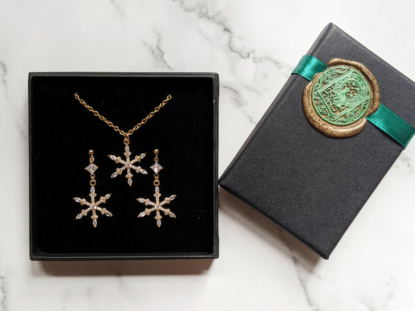 'Morgan' Large Snowflake Earrings (Princess Collection)