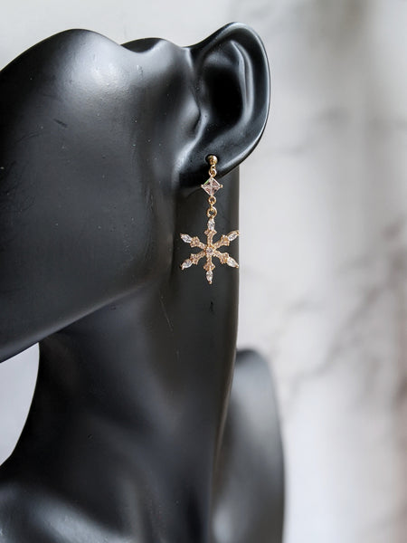 'Morgan' Large Snowflake Earrings (Princess Collection)