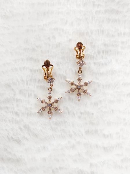 'Morgan' Large Snowflake Earrings (Princess Collection)