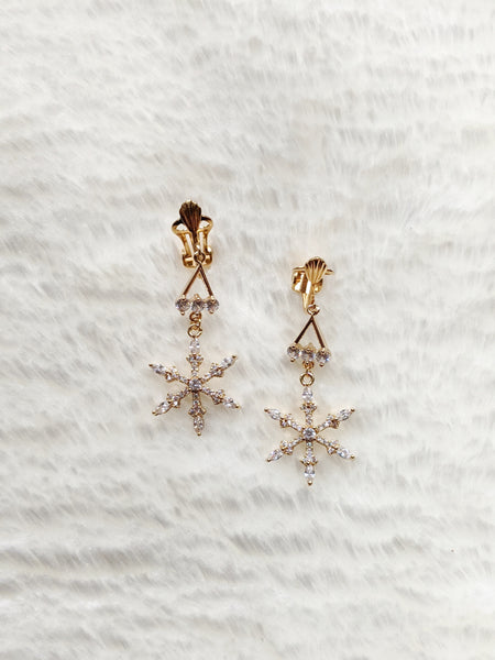 'Reagan' Large Snowflake Earrings (Princess Collection)