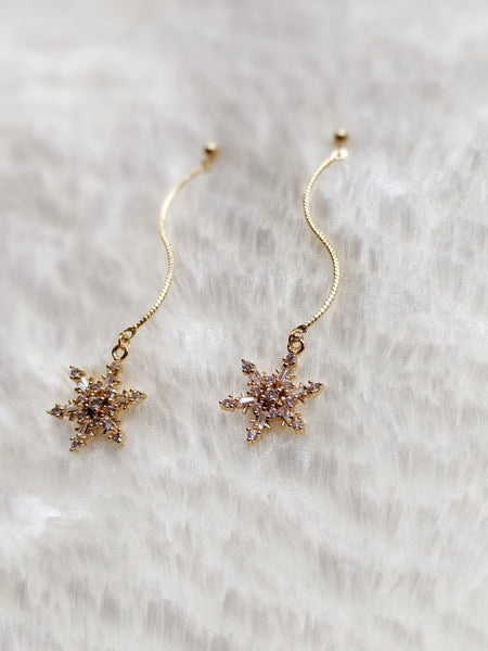 'Amber' Medium Snowflake Earrings (Princess Collection)